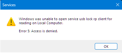 USB Lock RP v13.928 prevents unauthorized tampering or disabling of the service by local administrators
